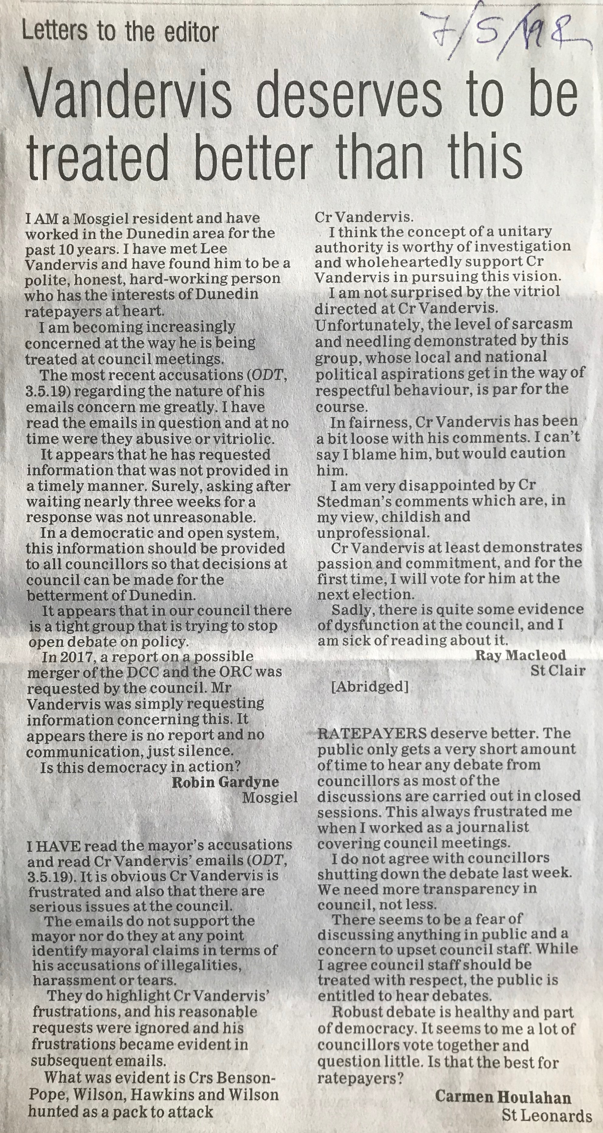 'Harassment' responses